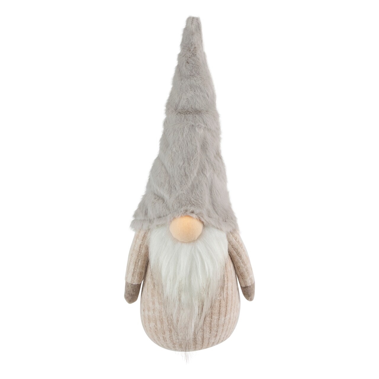 Northlight Lighted Nose and Plush Hat Christmas Gnome Decoration - 10"